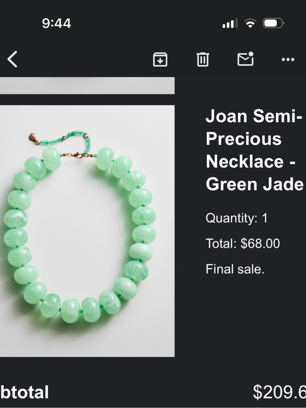 Baublebar Joan Green Jade Bead Necklace - Precious Necklace